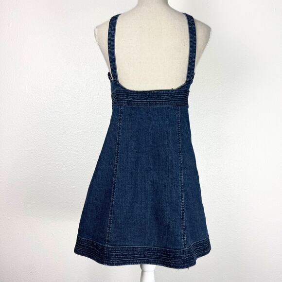 Rewind Denim Mini Dress Size 9 Button Strap Y2K 90s Streetwear Festival - Picture 6 of 10
